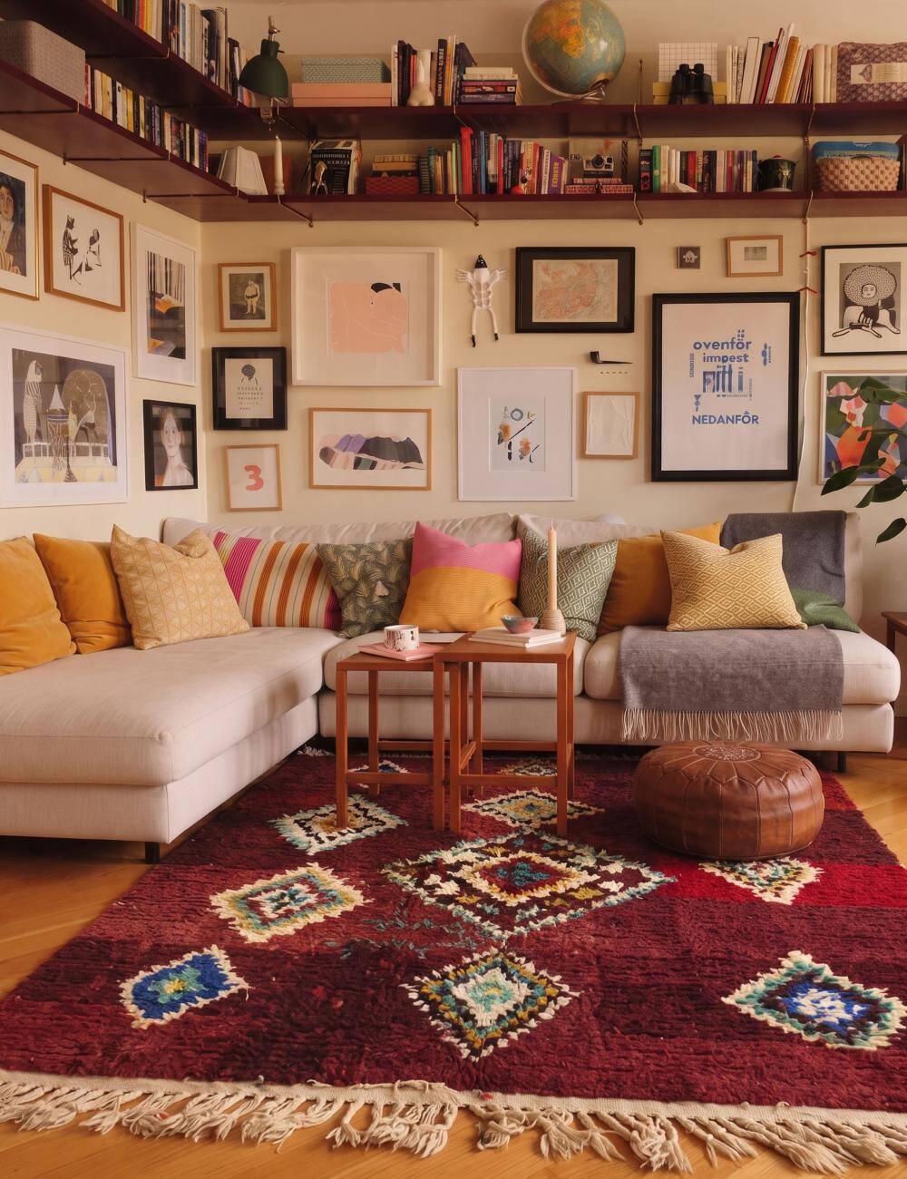 Red Berber Rug - 260 x 181 cm