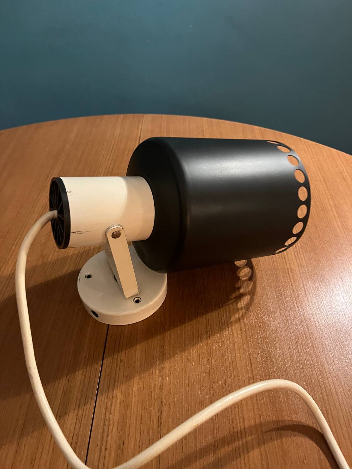 Lita matte black tilting wall light from the 70s/80s