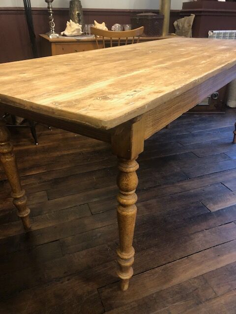 Wooden farmhouse table