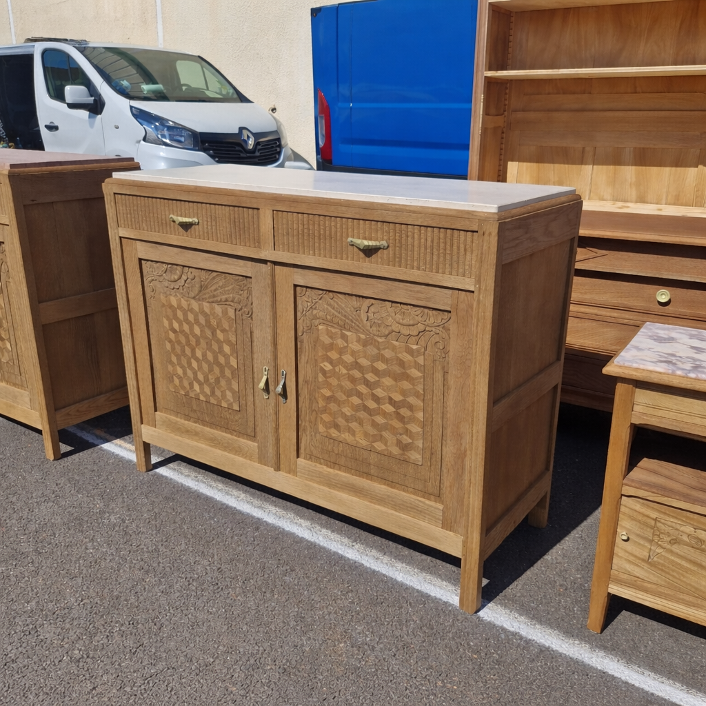 Art Deco buffet in white marble