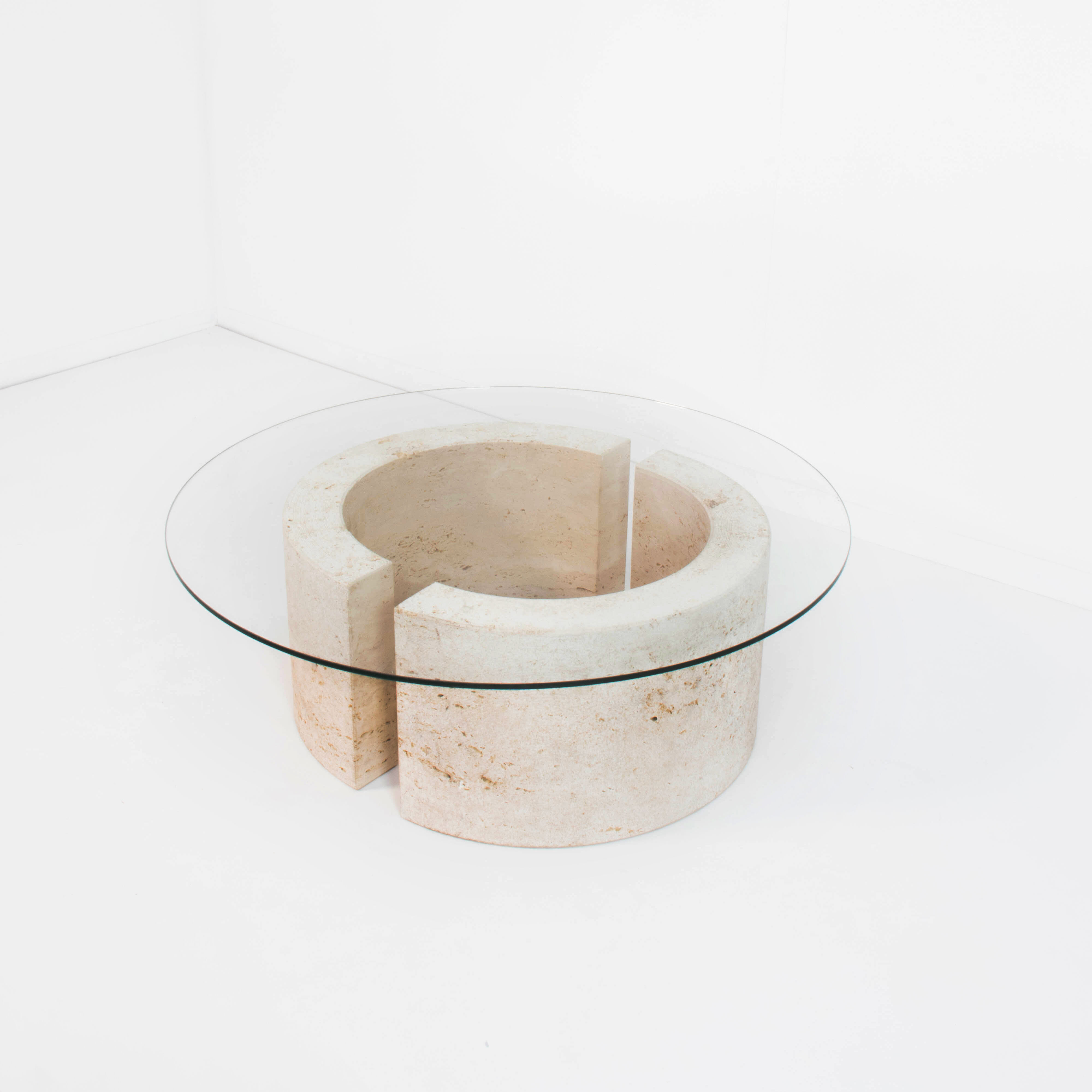 Table basse en travertin italien