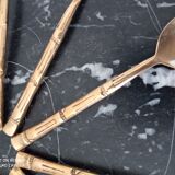 Set of 12 old brass teaspoons