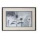 Framed painting with gray flower decor.