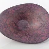Large Purple & Black 704 Ruscha Art Ceramic Bowl, Germany, 1960s