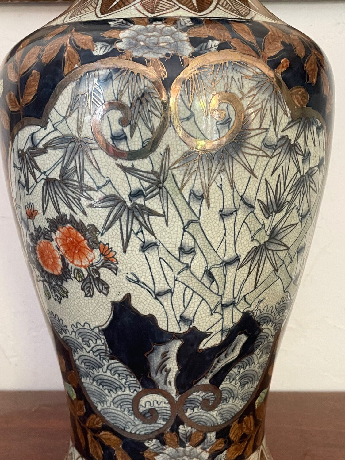 Paire de vases émail craquelé