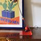 Mauro Martini, red 'Picchio' woodpecker table lamp, F.lli Martini Italy 1970s