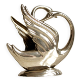 Mail holder, swan napkin in silver metal