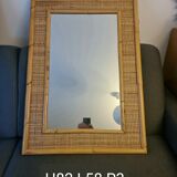 Vintage Mirror Dal Vera Bamboo Rattan 1970