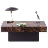 Coffee table forming a bar with sliding top. 1970s.