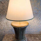 Wooden lamp and rattan