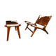 Chair in cowhide with ottoman inspiration Norwegian