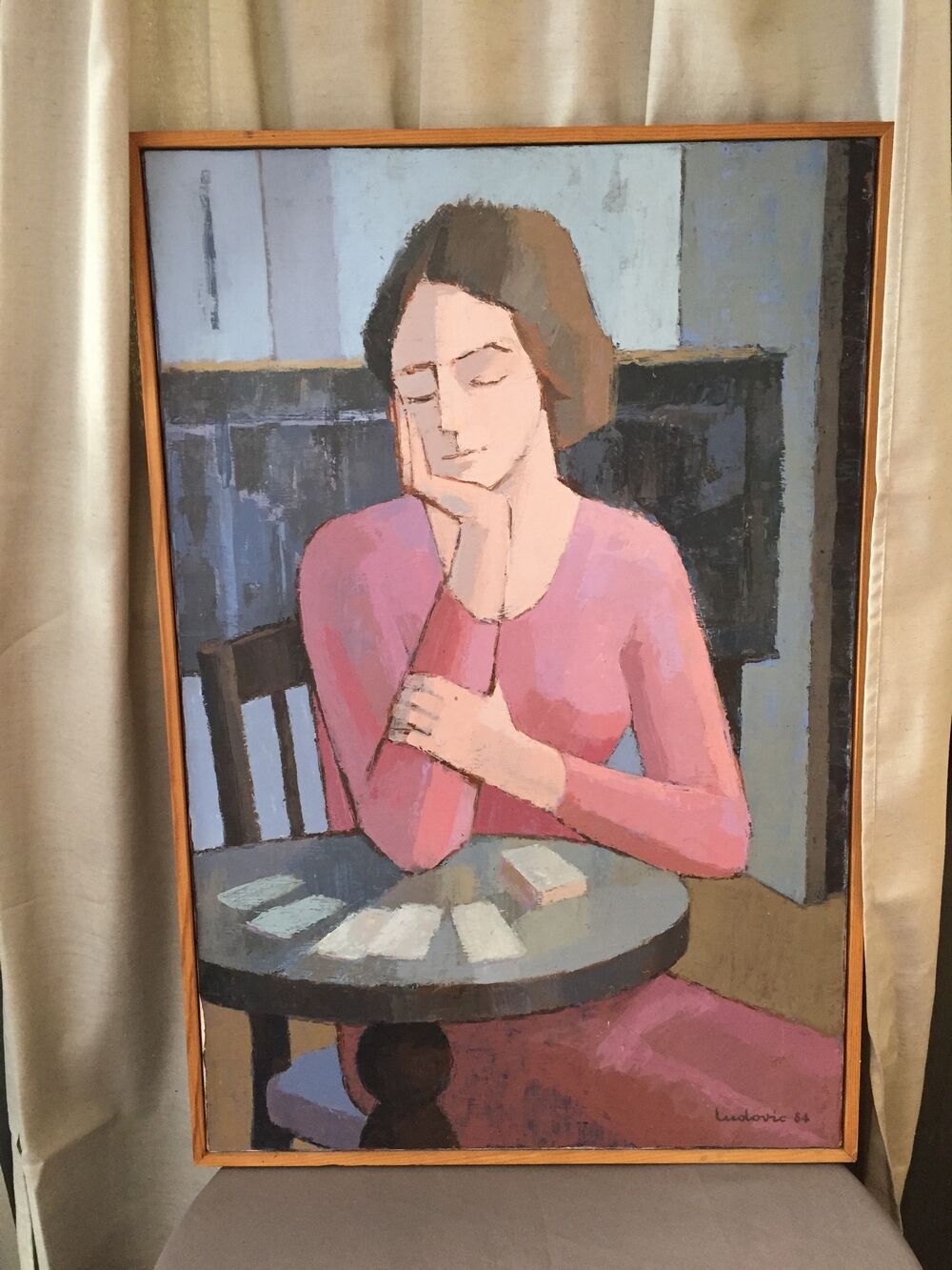 Contemporary canvas young woman signs ludovic