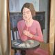 Contemporary canvas young woman signs ludovic