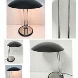 Aluminor lamp chrome metal and matt black design 80s