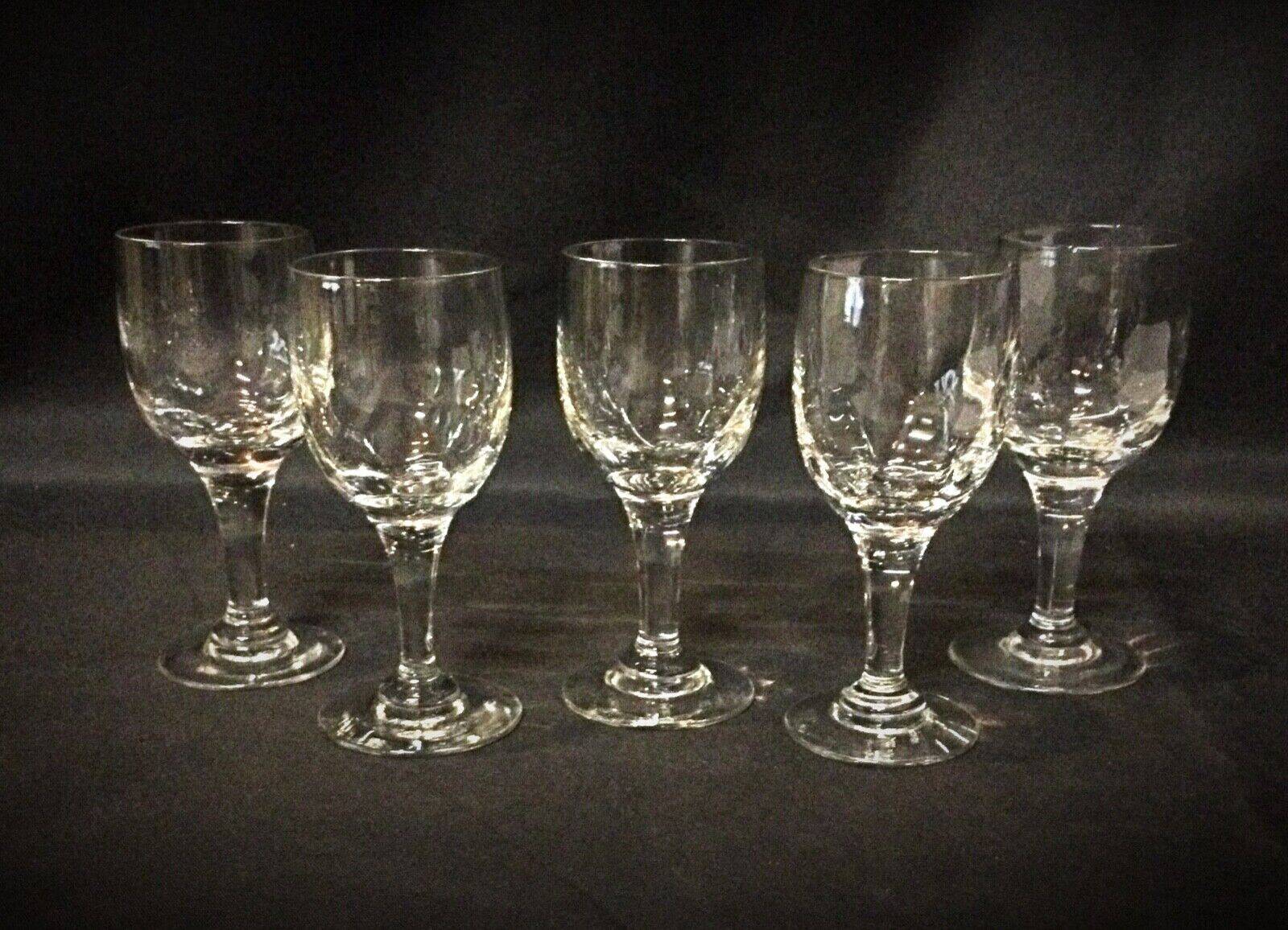 Set of 5 crystal wine glasses - mid 20th century