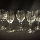 Set of 5 crystal wine glasses - mid 20th century