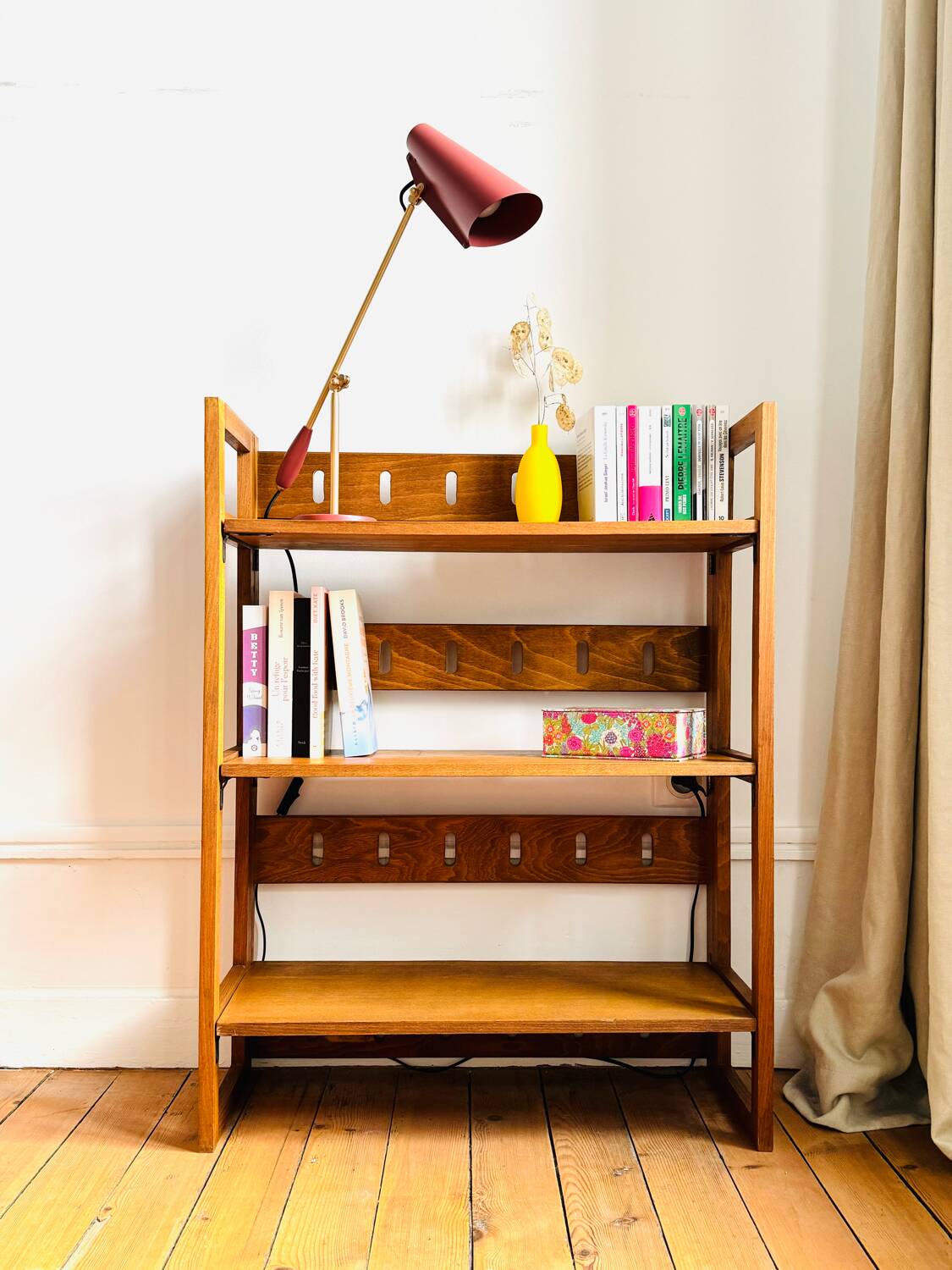Vintage folding bookshelf, circa 1960