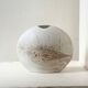 Round moon vase in matte white ceramic