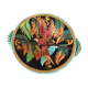 Fruit cup in vintage vallauris ceramic parrot foliage