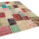 Handmade anatolian overdyed 204 cm x 296 cm multicolor patchwork carpet