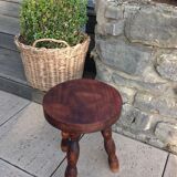 Tripod stool feet "rosary" in vintage wood 60s-70s