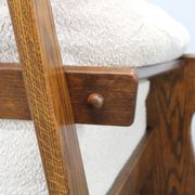 Pair of Brutalist oak armchairs, Czechoslovakia, 1970s