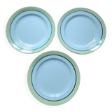 Set of 3 vintage ceranord st Amand semi-vitrified plates, Nice model