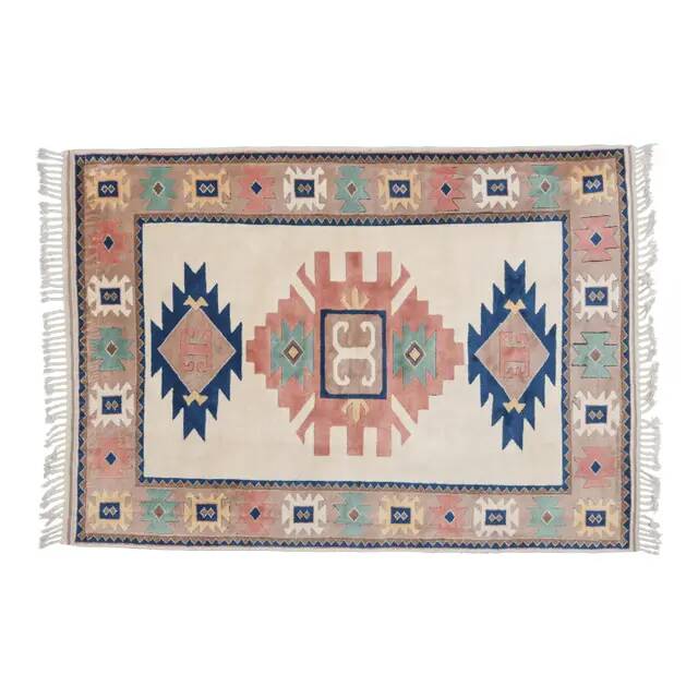 1970s Vintage Turkish Handmade Wool & Cotton Pink Area Rug 185x264