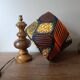 solid oak table lamp, chic ethnic wax lampshade