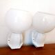 Pair of porcelain and opaline wall lights in Art Deco style