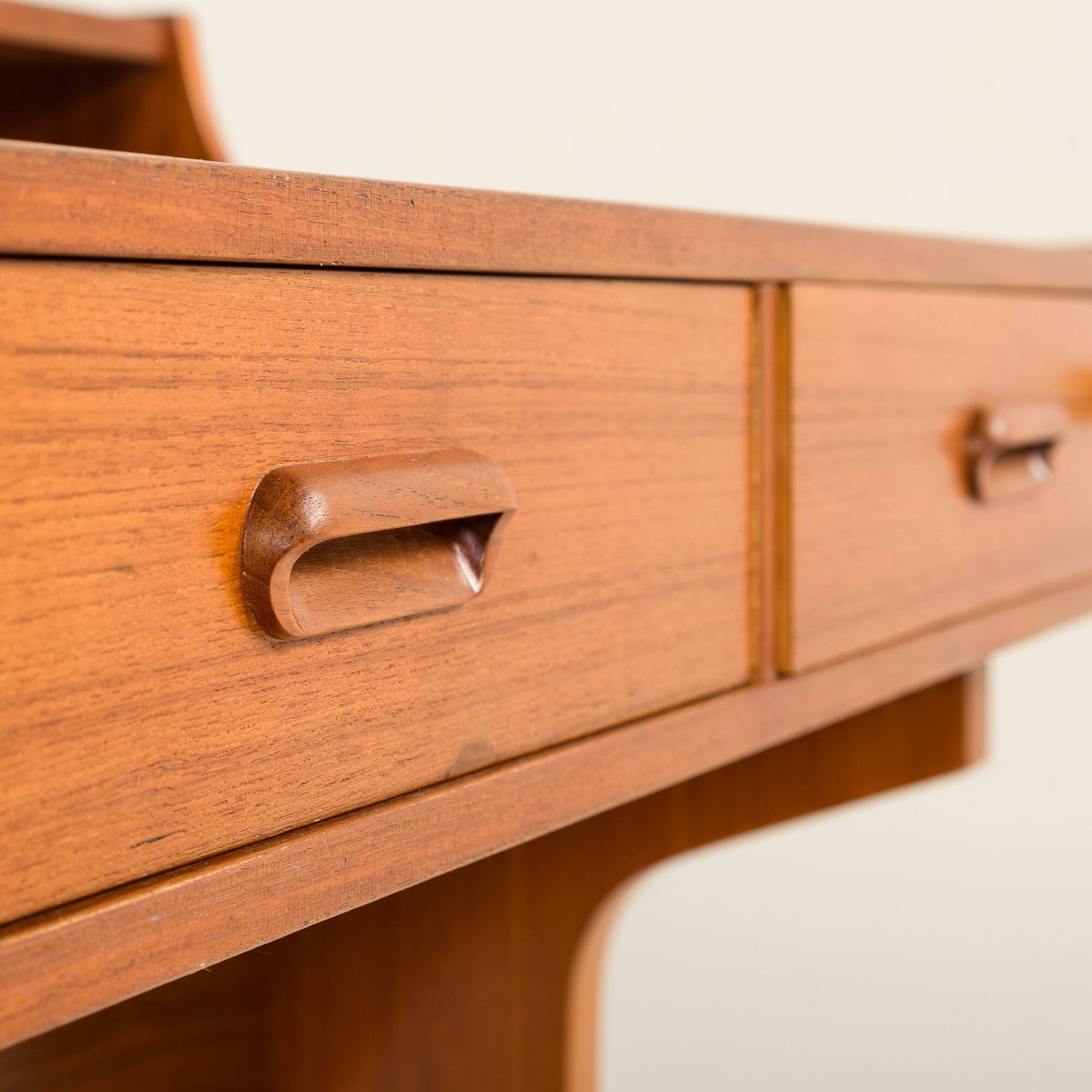 Italian mid century modern teak desk by IMB, 1960s