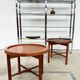 Duo of round coffee tables with a reversible top — Crossed base