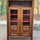 19th-century solid wood Spanish display cabinet 123x180cm