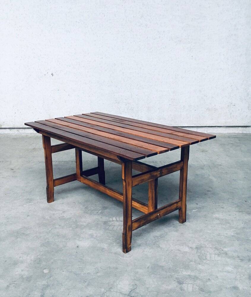 Patinated Wood Garden Table, 1970s