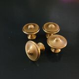 4 patinated brass furniture knobs 25mm