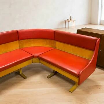 Vintage bench and chairs set Ludvík Volák wood 1970s Czechoslovakia
