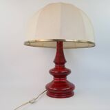 Large vintage red ceramic lamp