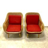 Rattan Lounge Chairs, set of 2