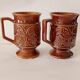 Pair of Vintage 1970s Footed Ceramic Mugs – Retro British Pottery Style