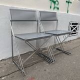 4 chairs X-line series by Niels Jorgen Haugesen for Magis, ITALY 1977