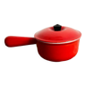 Poêlon, caquelon ou casserole en fonte émaillée rouge