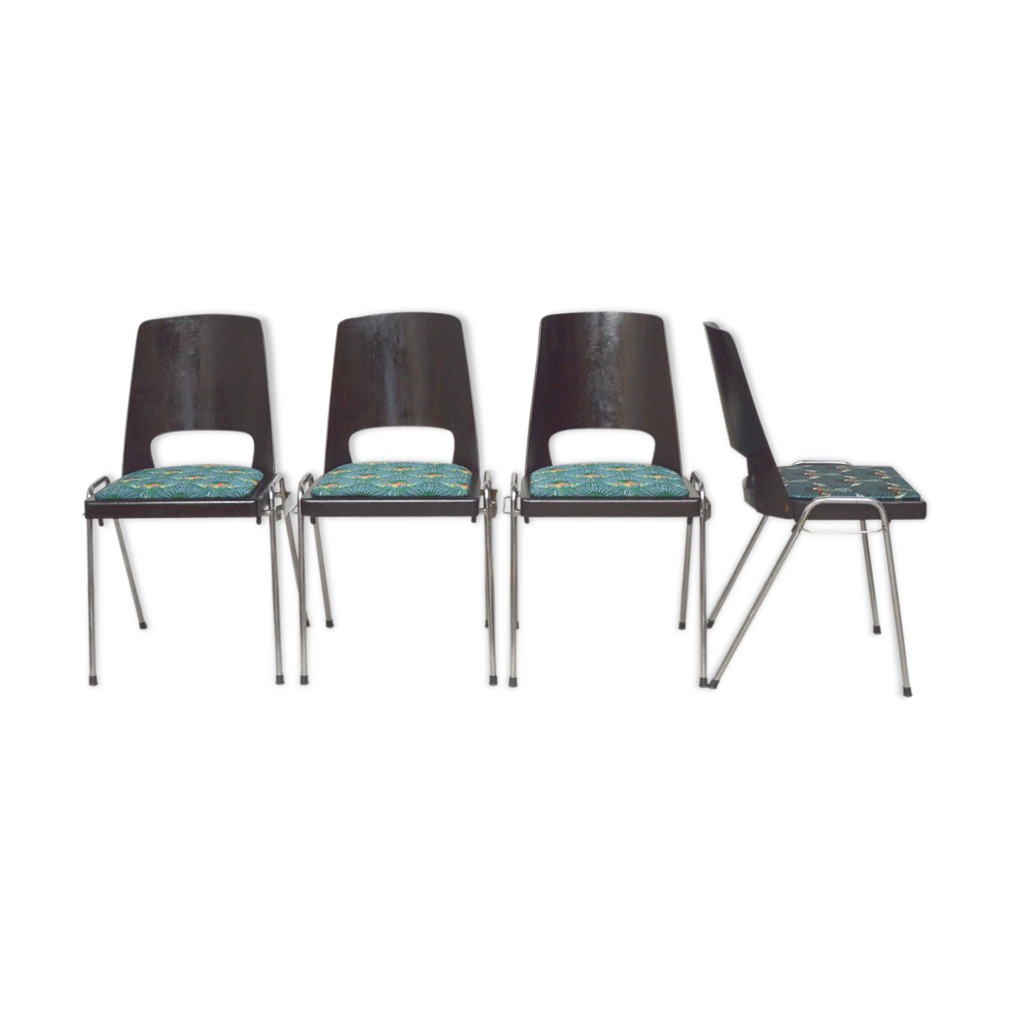 4 Baumann Tropical chairs, 1960