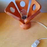 Scandinavian wooden flower lamp 1970