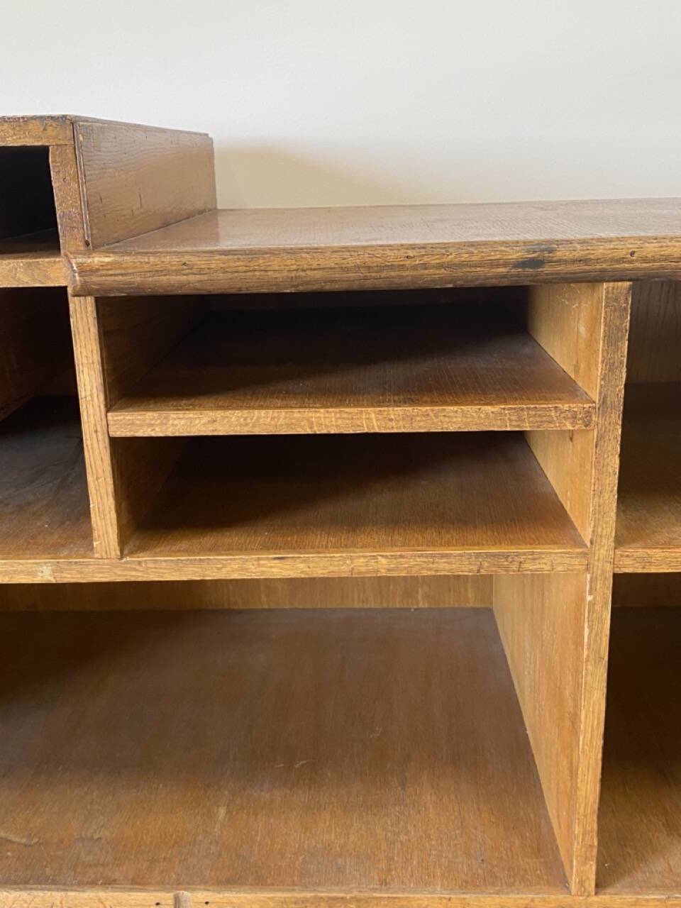 Vintage shop counter made of wood and metal