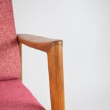 Original scandinavian armchair Stefan, restored, 1960s icon, pink