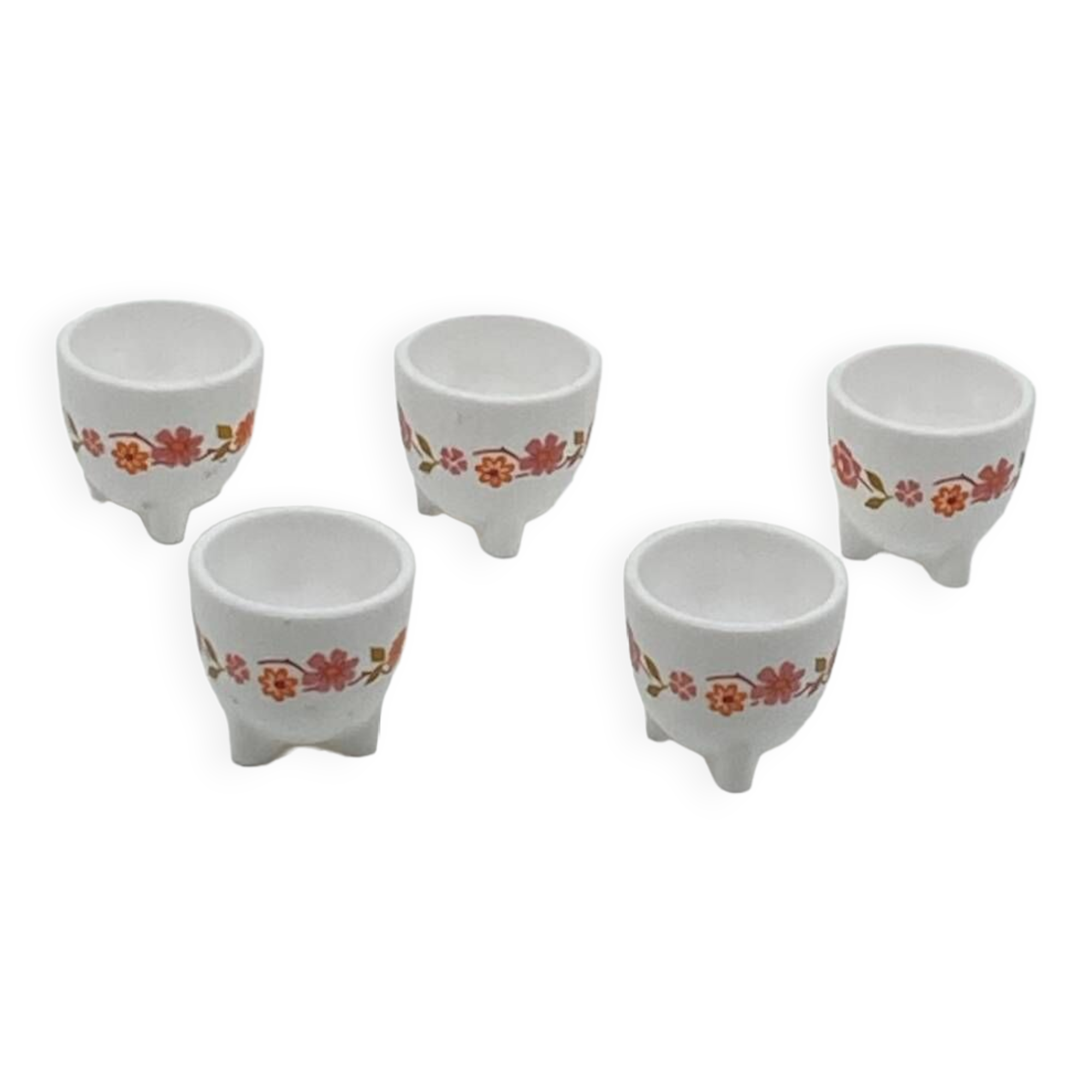 Set/lot of arcopal france egg cups, scania, vintage, flowers