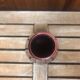 Old soliflore vase ceramic red blue black 70s vintage #a411