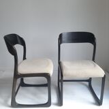 Duo of sleigh chairs