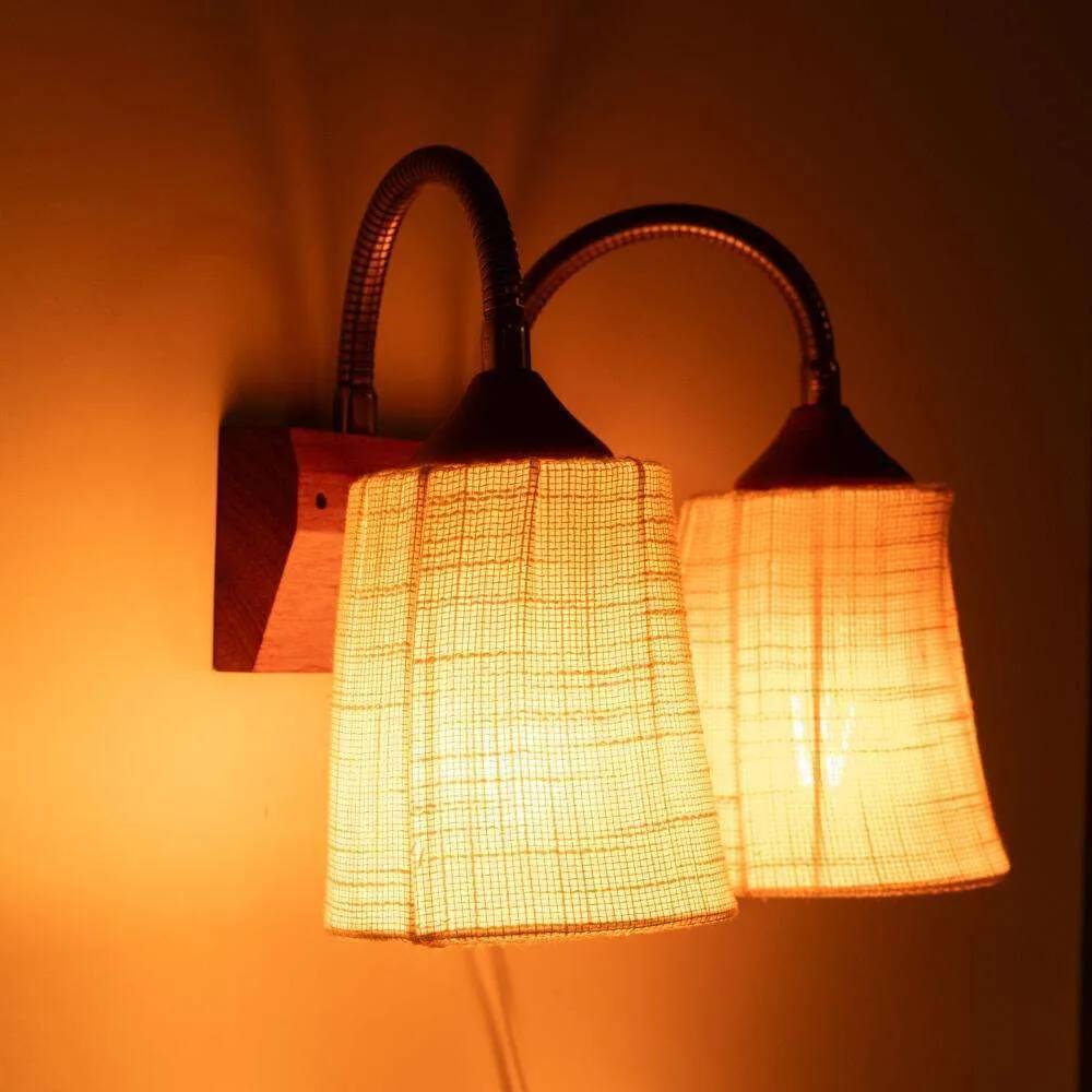 Vintage teak wall lamp for bedside, wall lamp Sweden 1960s