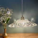 Vintage moulded glass pendant light - tableware collection -